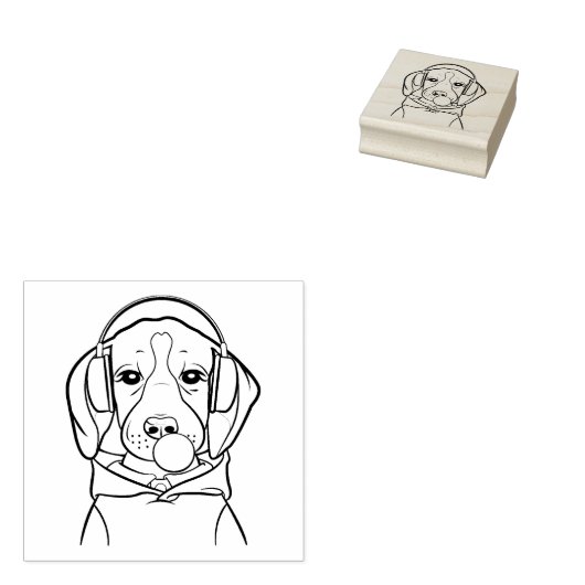 Kühlhund mit Bubblegum Funny Beagle Gummistempel (Stempel)
