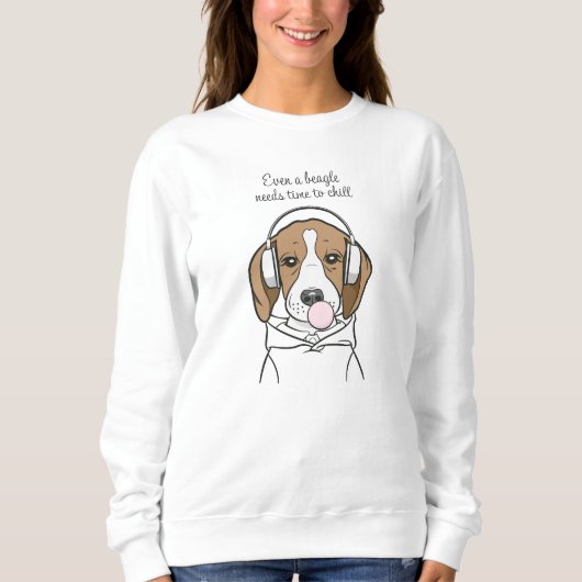 Kühlhund mit Bubblegum Funny Beagle Sweatshirt (Vorderseite)