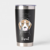 Kühlhund mit Bubblegum Funny Beagle Thermobecher (Links)
