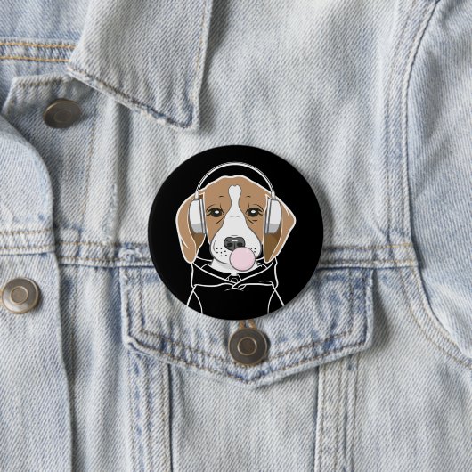 Kühlhund mit Bubblegum Niedlich Funny Beagle Button (Beispiel)