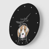 Kühlhund mit Bubblegum Niedlich Funny Beagle Große Wanduhr (Winkel)