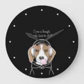 Kühlhund mit Bubblegum Niedlich Funny Beagle Große Wanduhr (Vorderseite)