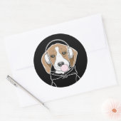 Kühlhund mit Bubblegum Niedlich Funny Beagle Runder Aufkleber (Umschlag)