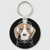 Kühlhund mit Bubblegum Niedlich Funny Beagle Schlüsselanhänger (Rückseite)