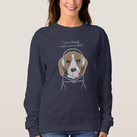 Kühlhund mit Bubblegum Niedlich Funny Beagle Sweatshirt (Vorderseite)