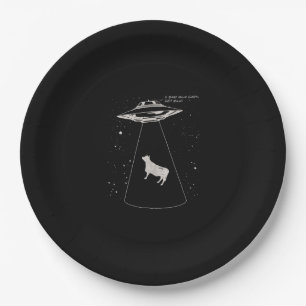 Kuhliebhaber  Funny Cow Mill UFO Flying Saucer Pappteller