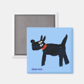 Kühlschrank Art: John Dyer Blue Bella Scotty Dog M Magnet (Vorderseite/Rückseite)