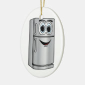 Kühlschrank-Cartoon aus rostfreiem Stahl Keramik Ornament (Links)