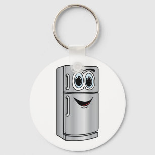 Kühlschrank-Cartoon aus rostfreiem Stahl Schlüsselanhänger