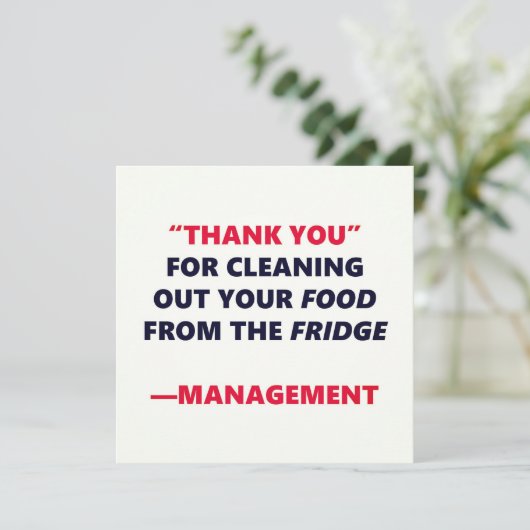Kühlschrank Cleaning Funny Danke Büro Humor (Stehend Vorderseite)