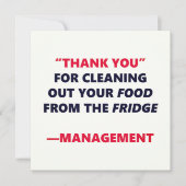 Kühlschrank Cleaning Funny Danke Büro Humor (Vorderseite)