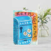 Kühlschrank Fun Grußkarte - Niedliche Küche Karte (Stehend Vorderseite)