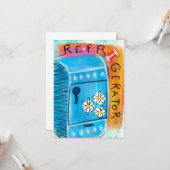 Kühlschrank Fun Grußkarte - Niedliche Küche Karte (Vorderseite/Rückseite Beispiel)