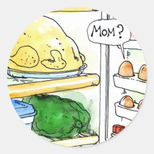 Kühlschrank Hühnereier Familie Funny Runder Aufkleber