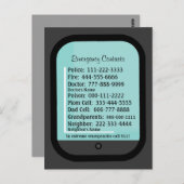 Kühlschrank-Karte für Notkontakte Postkarte (Vorne/Hinten)