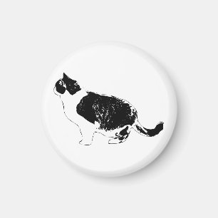 Kühlschrank-Katze, kühne Kurve Magnet