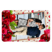 Kühlschrank Magnet Couple Foto Red Hearts Rose (Horizontal)