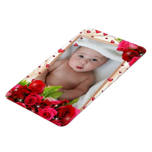 Kühlschrank Magnet Ihr Foto Rote Herzen Rose (Linke Seite)