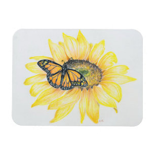 Kühlschrank Magnet Monarch & Sonnenblumen