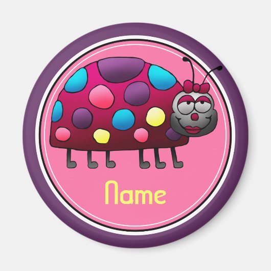 Kühlschrank Magnet, Namensvorlage, Niedliche Ladyb Magnet (Vorne)