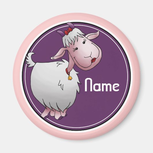 Kühlschrank Magnet, Namensvorlage, Niedliche Ziege Magnet (Vorne)