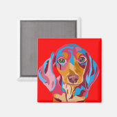 Kühlschrank Magnet Rote Dackel (Vorderseite/Rückseite)