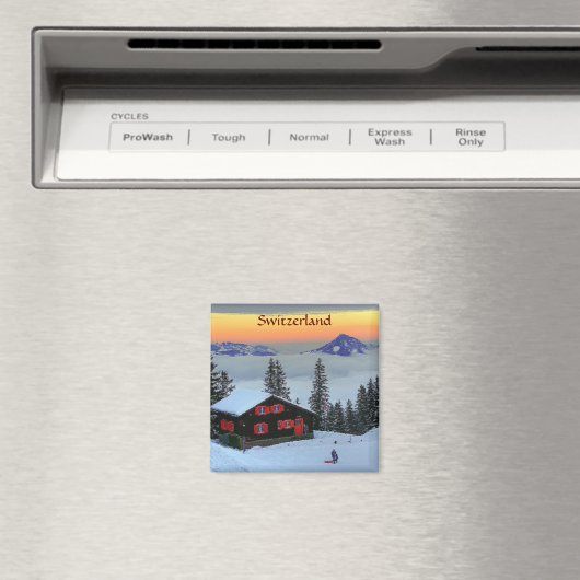 Kühlschrank Magnet Snowy Schweiz bei Sonnenunterga (In Situ (Geschirrspüler))