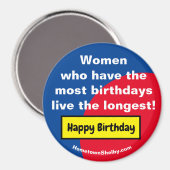 Kühlschrank Magnet zum Geburtstag (Vorderseite/Rückseite)