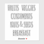 Kühlschrank-Organisation für Vinyl-Aufkleber nach  Aufkleber (Blatt)