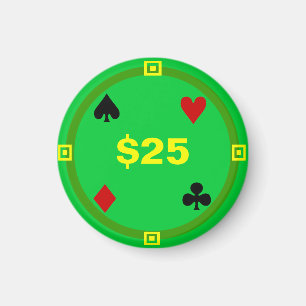 Kühlschrank-Poker UMBAU, der Chip - $25 spielt Magnet
