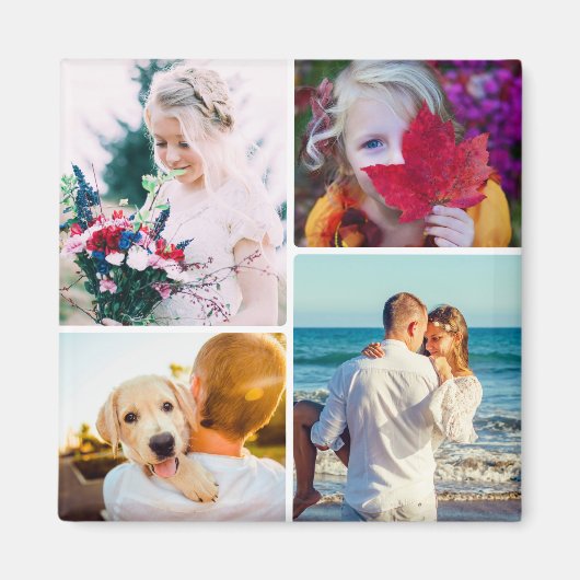 Kühlschrankmagnet 4 Fotos - gerundete Vorlage (Vorne)