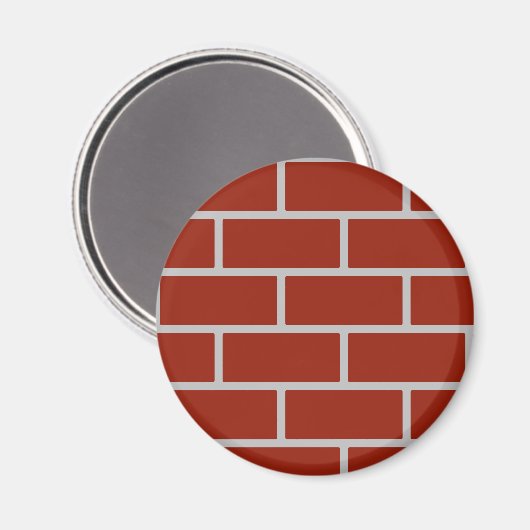 Kühlschrankmagnet (Brick Red & Gray) (Vorderseite/Rückseite)