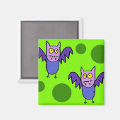 Kühlschrankmagnet "Cartoon Bats" (Vorderseite/Rückseite)