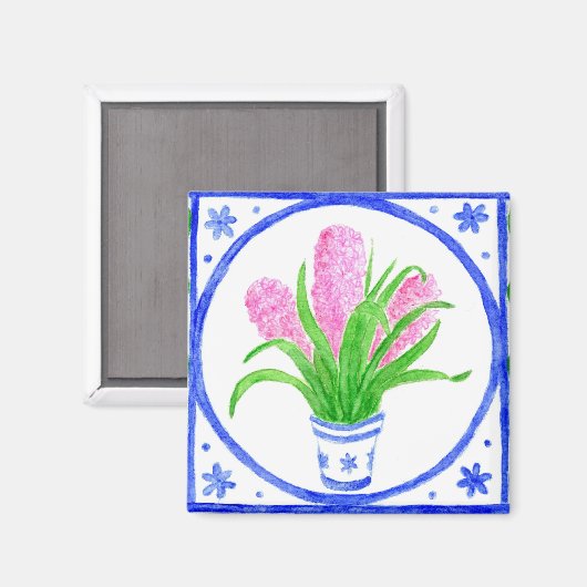 Kühlschrankmagnet "Hyacinths" (Vorderseite/Rückseite)