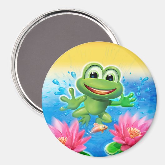 Kühlschrankmagnet Leaping Frosch Design (Vorderseite/Rückseite)
