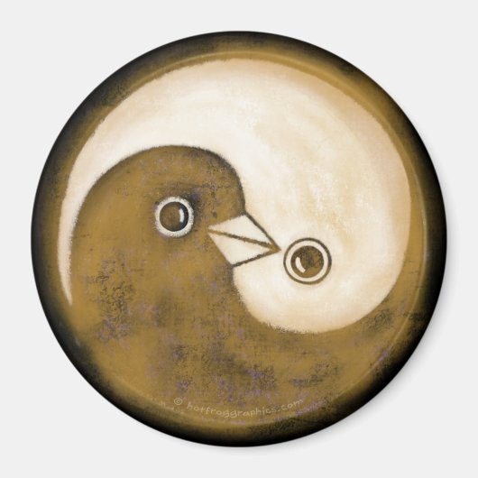 Kühlschrankmagnet mit goldenen YinYang-Friedenstru (Vorne)