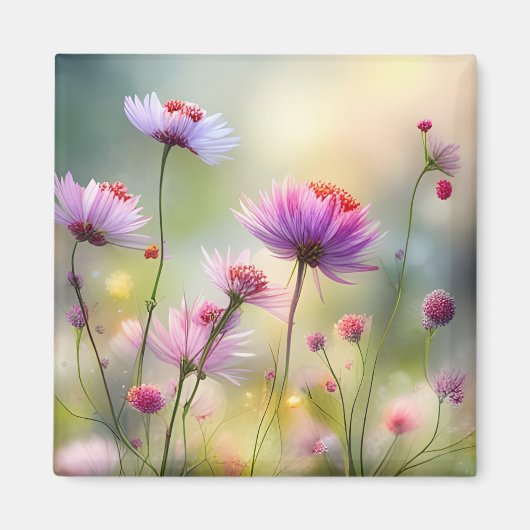 Kühlschrankmagnet mit Hübschen wild lebenden Blume (Vorne)