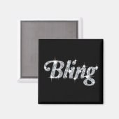 Kühlschrankmagnet mit Imitaten Diamanten (Vorderseite/Rückseite)