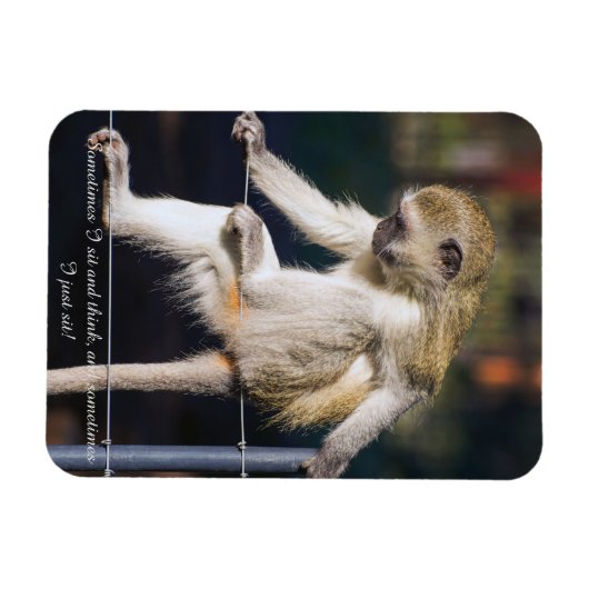 Kühlschrankmagnet mit Monkey und Slogan Magnet (Horizontal)
