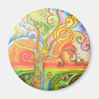 Kühlschrankmagnet mit Psychedelic Tree Design