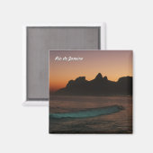 Kühlschrankmagnet "Sunset in Rio de Janeiro" (Vorderseite/Rückseite)