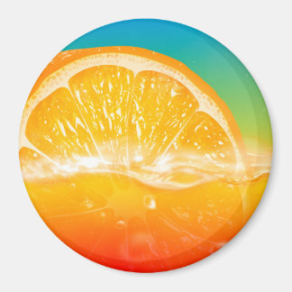 Kühlschrankmagnet von frischem Orangensaft
