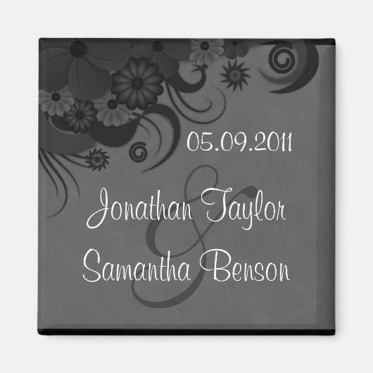 Kühlschrankmagnete mit schwarzer und grauer Save t Magnet (Vorne)