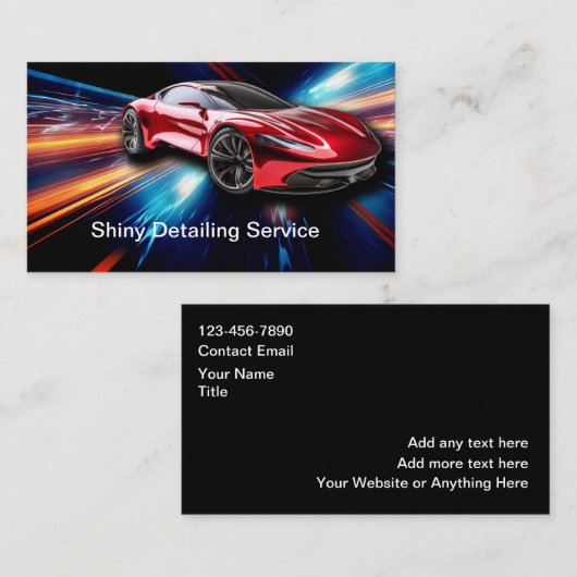 Kühlste Auto-Detailing-Dienste  Visitenkarte (Vorne/Hinten)