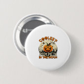 Kühlste Kürbisfeld-Sonnenbrille Hexenhut Halloween Button (Vorne & Hinten)