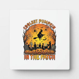 Kühlster Kürbisfeld Halloween Hexe Spinnen Friedho Fotoplatte