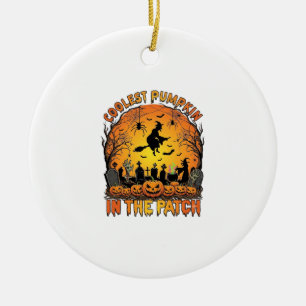 Kühlster Kürbisfeld Halloween Hexe Spinnen Friedho Keramik Ornament