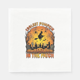 Kühlster Kürbisfeld Halloween Hexe Spinnen Friedho Serviette