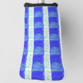 Kühlstes Blau Nautisches Abstract  Golf Headcover (Rotieren 90)