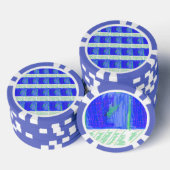 Kühlstes Blau Nautisches Abstract Pokerchips (Stapel)